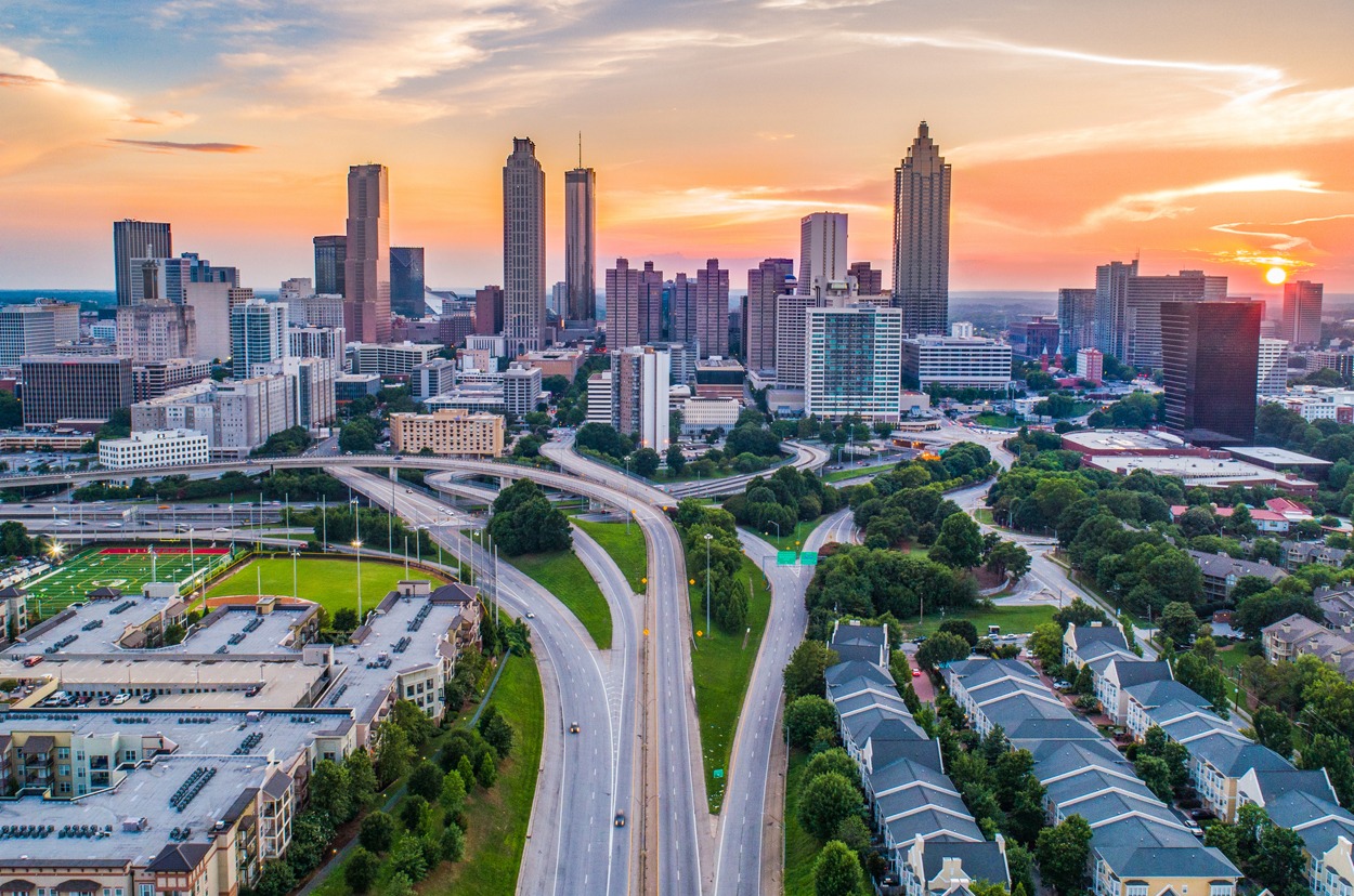 Atlanta, Georgia, USA Skyline Aerial Panorama