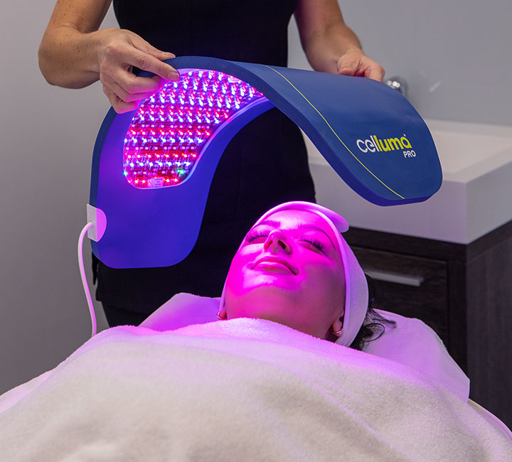 Light Therapy applied to client Light Therapy applied to client